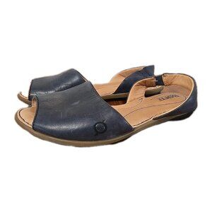 born womens sandals 7 Slingback Navy Flats